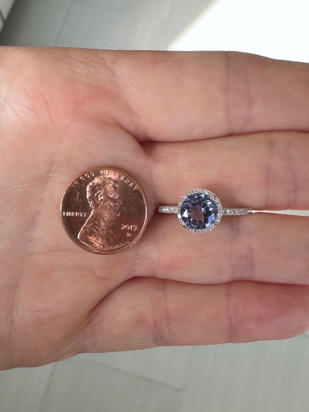 💍 RARE 1.5ct Unheated Tanzanite & Diamond Engagement Ring 14k ✨ Size 7 - Picture 8 of 11
